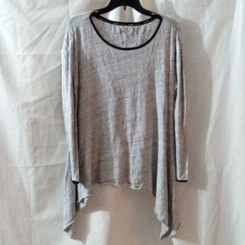 Calvin Klein Performance Long Sleeve Tunic Top S Heather Grey Pre-owned